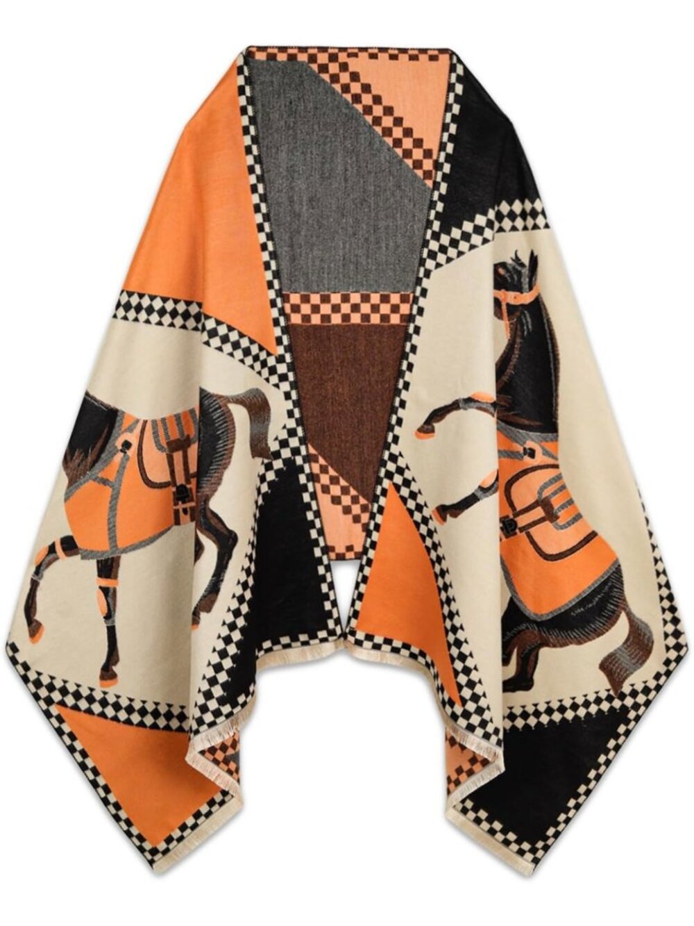 Silky Pashmina Shawl Wrap for Women - Evening Dress Cape, Open Front Poncho
